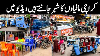 Nazimabad Karachi weather update Liaquatabad Gulshan e Iqbal Encroachment Bike tourfocus with fahim [upl. by Guenzi]