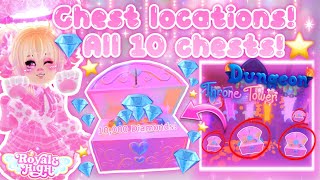 ALL 10 CHEST LOCATIONS💎 EASY  HOW TO COMPLETE QUESTS⭐️  Royale High Chest Locations Roblox💖🏰 [upl. by Ozzie]