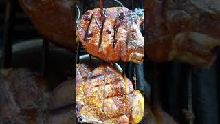 Chuletas de Cerdo BBQ en el asador recetas [upl. by Schmidt]