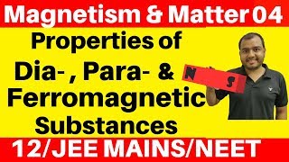 Magnetism and Matter 04  Properties of Dia  Para amp Ferromagnetic Substances  Curies Law JEENEET [upl. by Issej]