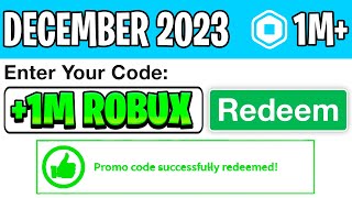 2023 ROBLOX PROMO CODE GIVES YOU FREE ROBUX Roblox December 2023 [upl. by Elah305]