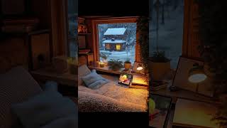 Unwind After Work Cozy Cabin Warm Shower Soft Bed Snowy Views amp Your Favorite Animehealing [upl. by Katey]