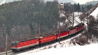 Semmeringbahn im Winter zwischen Eichberg und Adlitzgraben [upl. by Maribelle]