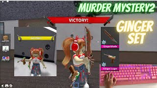 GINGER SET GAMEPLAY HANDCAM CLICKY II Murder Mystery 2 asrmroblox murdermystery2 [upl. by Maddy]