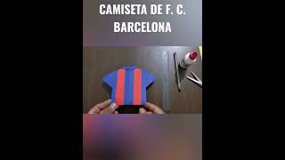 CAMISETA DEL BARCELONA de Origami papel  camiseta de Fútbol de papel🔵🔴 [upl. by Norven]