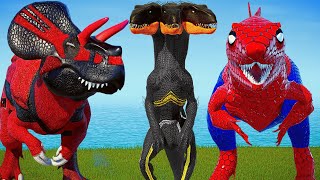 Deadpool Ultimasaurus Batman Indoraptor and SpiderMan King Shark Jurassic World Dinosaurs Fight [upl. by Iaria113]