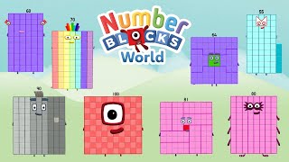 Numberblocks World 5  Meet Numberblocks 55100 and Learn How to Trace Their Numerals  BlueZoo [upl. by Acul]