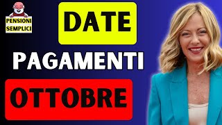 🟨 ECCO LE DATE DEI PAGAMENTI DI OTTOBRE❗️ ASSEGNO UNICO ADI PENSIONI 730 NASPI SLF BONUS❗️ [upl. by Rebak916]