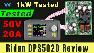 Review of DPS5020 50V 20A DC Buck converter with PC USB and Mobile app software  WattHour [upl. by Ozzy528]