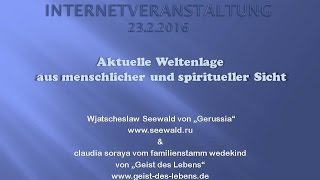 Wjatscheslaw Seewald und claudia soraya wedekind über die aktuelle Weltenlage [upl. by Lokim]