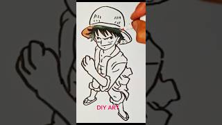 HOW TO DRAW MONKEY D LUFFY ONE PIECE shorts [upl. by Lindsley582]