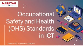 Grade 7 ICT Occupational Safety and Health OHS Standards in ICT  MATATAG CURRICULUM ppt [upl. by Shurwood]