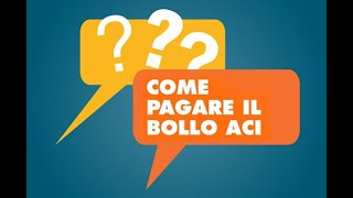 Come pagare il bollo Aci [upl. by Brawley]