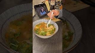 Prawn wonton noodle soup and a mozzarella corn dog 🫡 girldinner noodlesoup easyrecipe ytshorts [upl. by Elledoj]