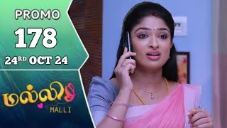 Malli Serial  Promo Today Episode 24th October 2024  178 Promo  Vijay Malli  Today Review [upl. by Oram]