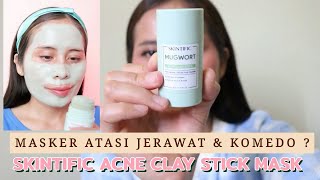 MASKER JERAWAT amp KOMEDO REVIEW SKINTIFIC MUGWORT ACNE CLAY STICK MASK [upl. by Ursula]