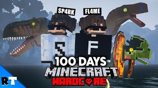 We Survived 100 Days On Jurassic Island in Minecraft Hardcore [upl. by Auqinet]