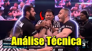 Análise técnica  Ermes Gasparini vs Vitaly Laletin Queda de braço Armwrestling [upl. by Airpal]