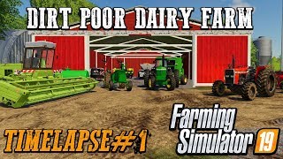 FS19 Dirt poor dairy farm time lapse  1 Rowing hay [upl. by Yelhs]