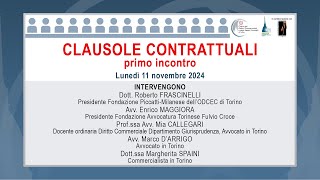 Corso le clausole contrattuali  primo incontro [upl. by Starkey]