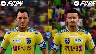 EA FC24 Vs EA FC25  Kerala Blasters Players Face Comparison  ISL Indian Super league [upl. by Kaule47]