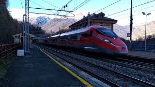 Transito del nuovo FRECCIAROSSA 1000 MilanoParigi alla stazione di Meana [upl. by Enyamert]