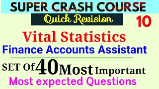 MCQS On Vital StatisticMeasures Of MortalityFertility RateGRRNRRFinance Accounts AssistantFAA [upl. by Victoria]