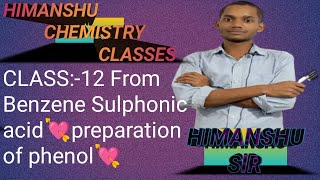 Class12 From Benzene Sulphonic acid💘preparation of phenol ❤organic chemistry🥰 jac😇cbse board [upl. by Nylahsoj]