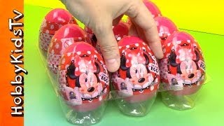 12 Disney MINNIE MOUSE Surprise Eggs by HobbyMOM [upl. by Enymsaj]