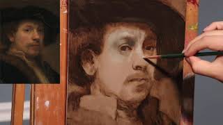 Rembrandt Master Study  Verdaccio Underpainting in Oil Paint [upl. by Eillor]