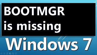 BootMGR is Missing On Windows 7 Fix [upl. by Lleret]