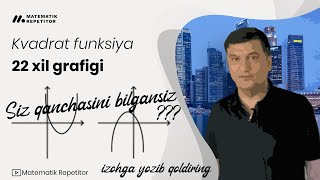 1 Kvadrat funksiya va uning 22 xil grafigiAlgebra 9 sinf [upl. by Nigel168]