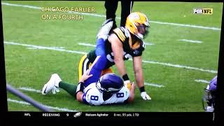 Clay Matthews 52 roughing the Passer penalty PackersVikings [upl. by Aziul]