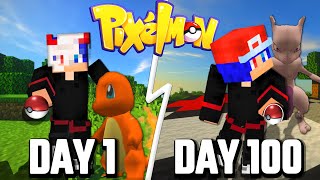 I Survived 100 Days in Minecraft PIXELMON Heres What Happened [upl. by Farmann]