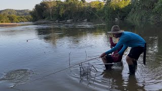 Eu podia colocar o anzol em cima do dela mas só ela pegava as tilápias pescaria muitos peixes [upl. by Adnik]