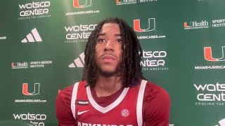 Boogie Fland postgame  Arkansas 76 Miami 73 [upl. by Dyanne]