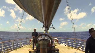 How to use the mizzen to come about or tacking on the full rigged ship Sørlandet [upl. by Shaddock742]