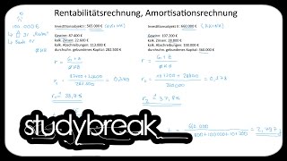 Statisch Rentabilitätsrechnung Amortisationsrechnung  Investition und Finanzierung [upl. by Neala]