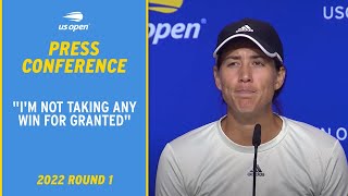 Garbine Muguruza Press Conference  2022 US Open Round 1 [upl. by Yenaiv]