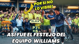 ¡Por si no lo Viste Así Fue el Festejo del Equipo Williams Tras Conseguir P7 y P8 F1 radio [upl. by Smeaj642]