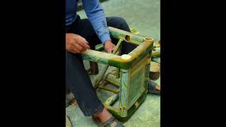 The process of making bamboo chairs Good tools and machinery make work easy [upl. by Michon]