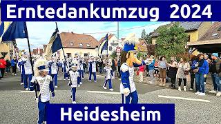 Erntedankumzug 2024 Heidesheim Rheinhessen vom Wohnmobilstellplatz GauAlgesheim aus [upl. by Annaoi]