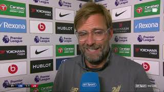 quotThe whole dressing room was dancingquot Jurgen Klopp reacts to Daniel Sturridges goal vs Chelsea [upl. by Eednak]