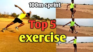 Top 5 Exercise For Run Fast 100m  strength exercise  100m running tips [upl. by Etnoed]