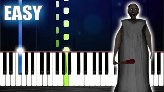 Granny Horror Game Theme  EASY Piano Tutorial by PlutaX [upl. by Anerual]