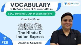 Vocabulary with Daily Current Affairs  SSC Banking and Other Exams  Anubhav Goswami [upl. by Trub]