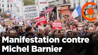 Manifestation contre Michel Barnier nommé premier ministre par Macron  Paris 7 septembre 2024 [upl. by Sheepshanks]