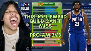 NBA 2k24 Best Center Build  Joel Embiid Build in 3v3 ProAm 93 Mid 90 Dunk [upl. by Holna]