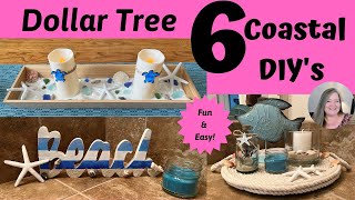 6 Coastal DIYs  Dollar Tree Coastal Crafts  Fun amp Easy Beach Decor DIYs  Shore Living DIYs [upl. by Caputto828]