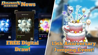 DMO News FREE Special Digital Draw amp 15th Anniversary event news  Digimon Masters [upl. by Esened]